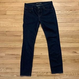 Express Mid Rise Dark Wash Skinny Jeans